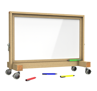 Sticker graphic representing Interactive Whiteboard Panel on Wheels